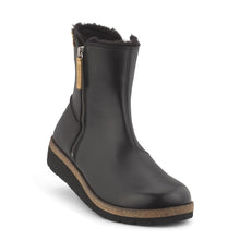 Load image into Gallery viewer, Fur lined boots black leather