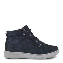 Indlæs billede til gallerivisning NEW FEET Medical footwear Boots for WOMEN with Fashionable printed design on black or blue leather