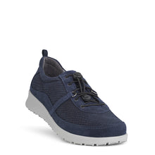 Load image into Gallery viewer, Blue Leather with Design of Snakeskin Upper Sneaker
